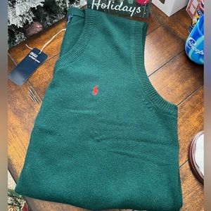 Polo Ralph Lauren Green Wool Vest, Size L